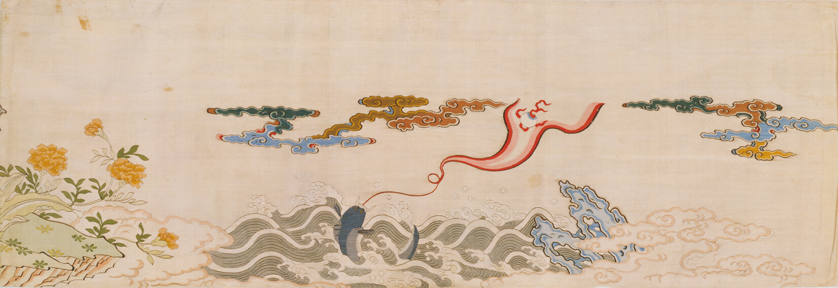 緙絲萬年如意圖軸