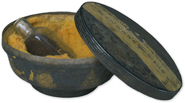 銀質八寶卷蓮藏紅花蓋碗