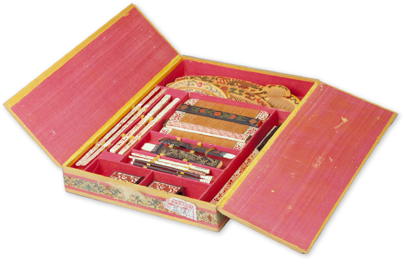 織錦多格梳妝盒