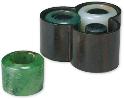 紫檀“連中三元”扳指筒