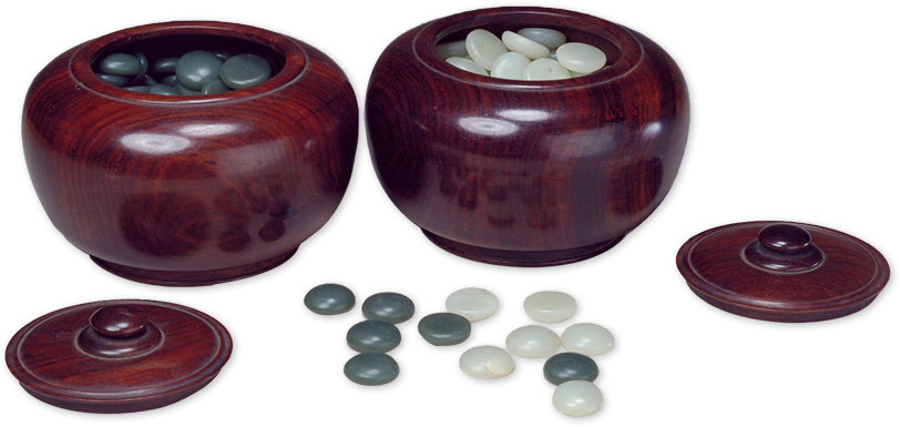 紫檀木圓形圍棋盒