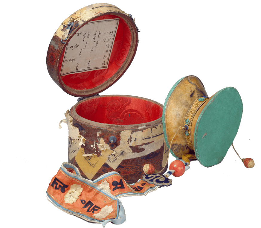 鞔皮圓嘎布拉鼓盒