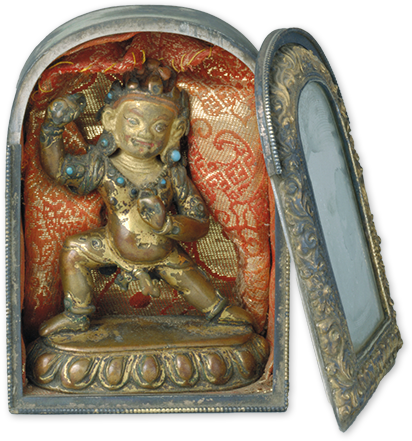 銀間鍍金玻璃門佛窩