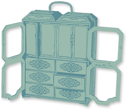 文竹繩紋提梁文具箱