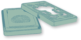 蟠螭紋鏤空松花江石硯盒