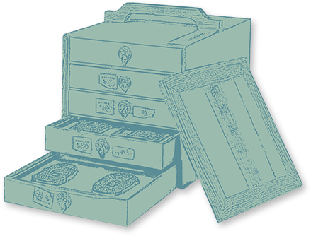 楠木“笏羅烏玦”提梁多屜木匣