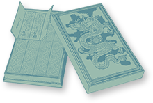 黑漆描金云龍套裝墨盒