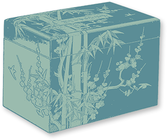 黑漆描金梅竹三屜印盒