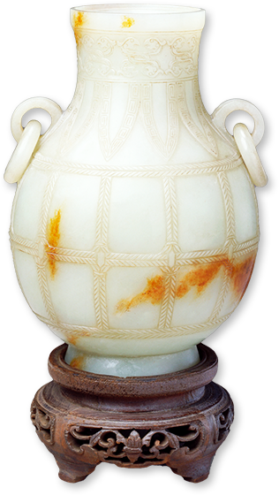 青玉雙耳活環繩紋尊