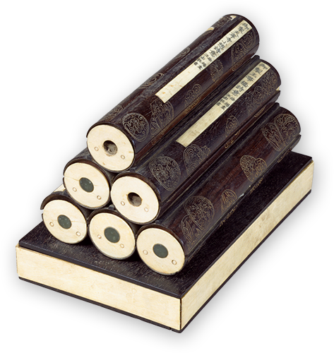 紫檀卷軸冊頁組合裝