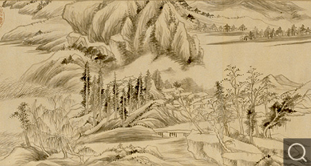 鐘賈山望平原村圖卷