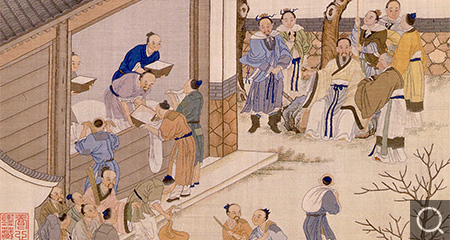 緙絲周文王發粟圖軸