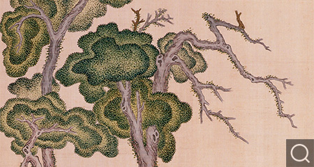 緙絲乾隆御筆漢柏圖軸