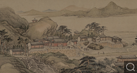 畫弘歷再游支硎詩意卷