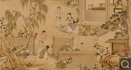 清 種秋花詩意軸